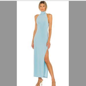 Brand New w/Tags, Never Worn, Norma Kamali Halter Turtle Side Slit Gown (Medium)